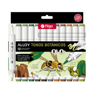 Marcadores Artísticos Doble Punta Alloy X12 Tonos Botánicos