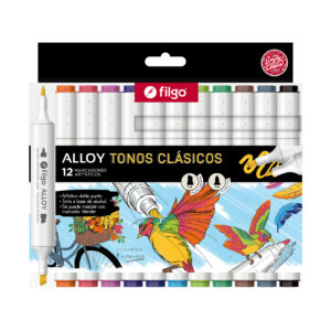 Marcadores Artísticos Filgo Doble Punta Alloy X12 Tonos clásicos