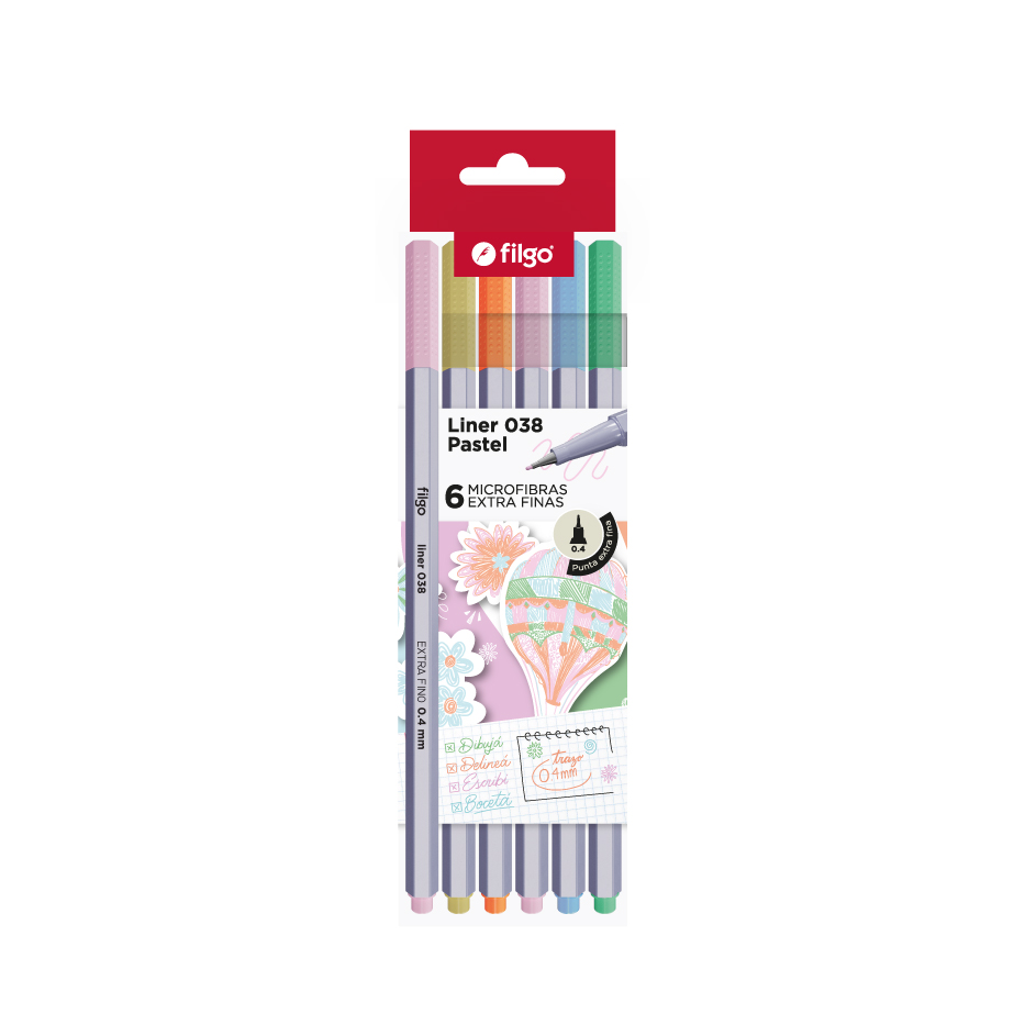 Microfibras 0.4mm Liner 038 Pastel x6