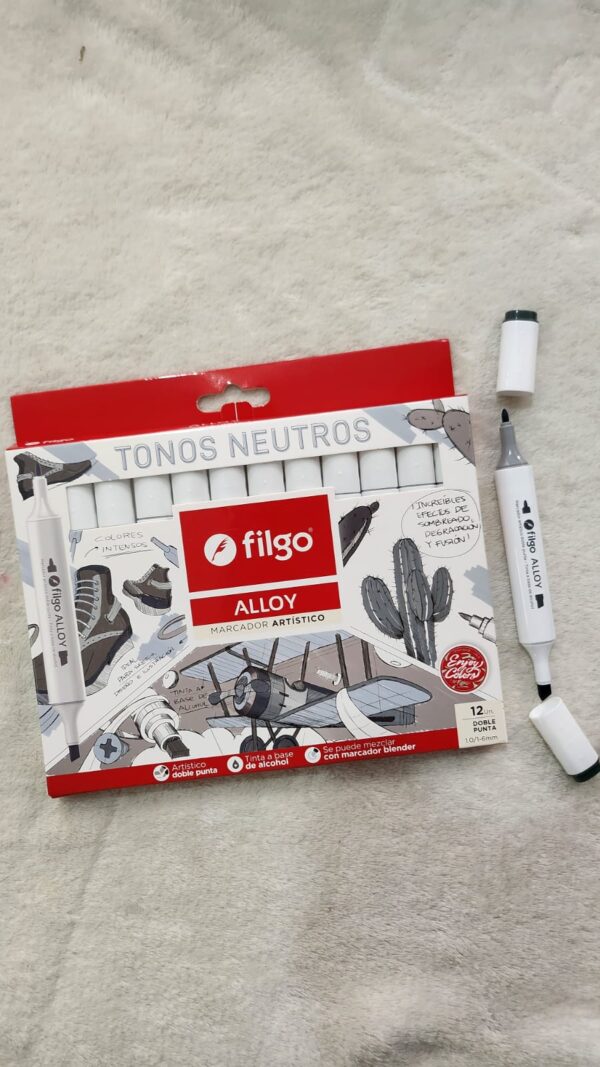 Marcadores Artísticos Filgo Doble Punta Alloy X12 Tonos neutros