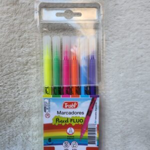 Marcador Trabi punta pincel fluo x6