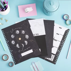 Pack de separadores A4 con solapa removibles - Espacio y mármol