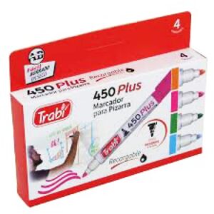 Marcadores para pizarra trabi x4 colores entretenidos