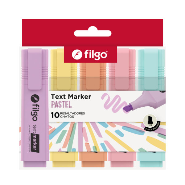 Resaltador chato Text Marker pastel x10