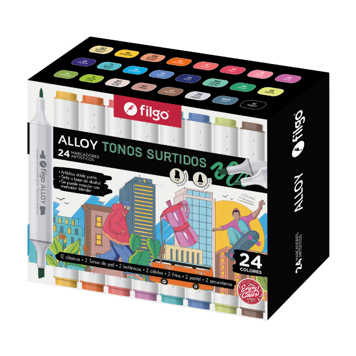 Marcadores Artísticos Filgo Doble Punta Alloy X24 - Imagen 3
