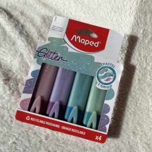 Resaltador pastel Maped con glitter x4