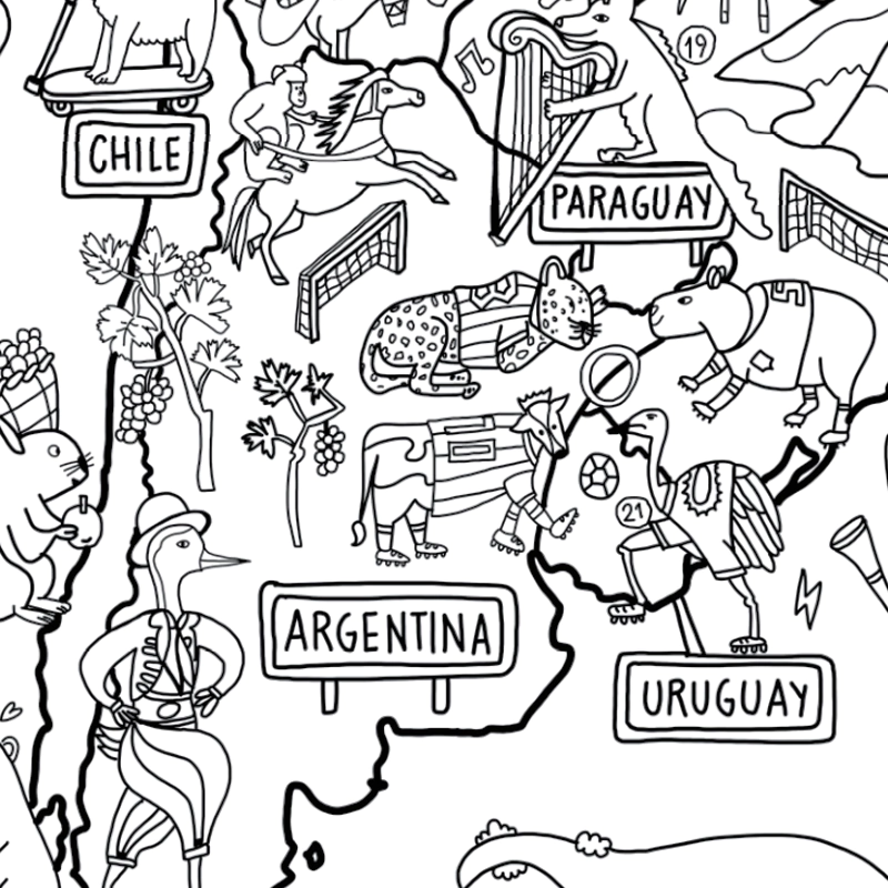 Mapas para pintar "Proyecto Animales de América" - Image 4
