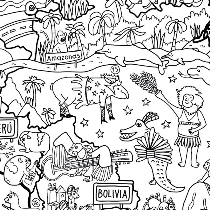 Mapas para pintar "Proyecto Animales de América" - Image 3