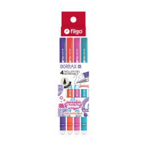Roller gel borrable x4 colores