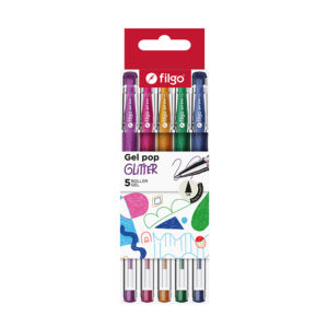 Lapicera de gel Filgo glitter x5