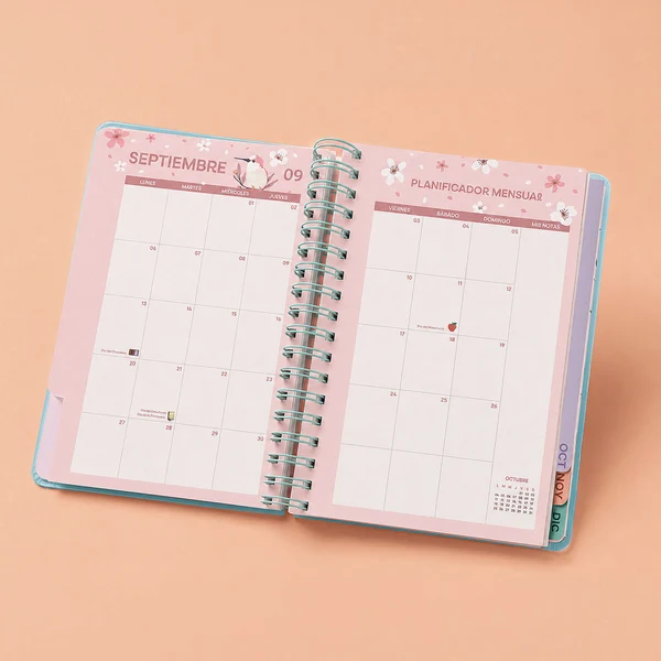 Agenda PREMIUM A5 - SEMANAL - FLORES - Imagen 10