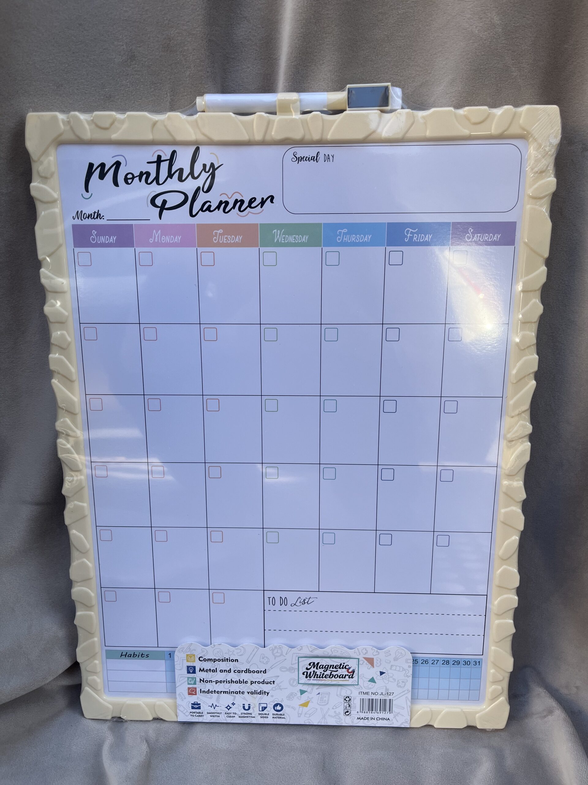 Pizarra blanca magnética + calendario - Imagen 3