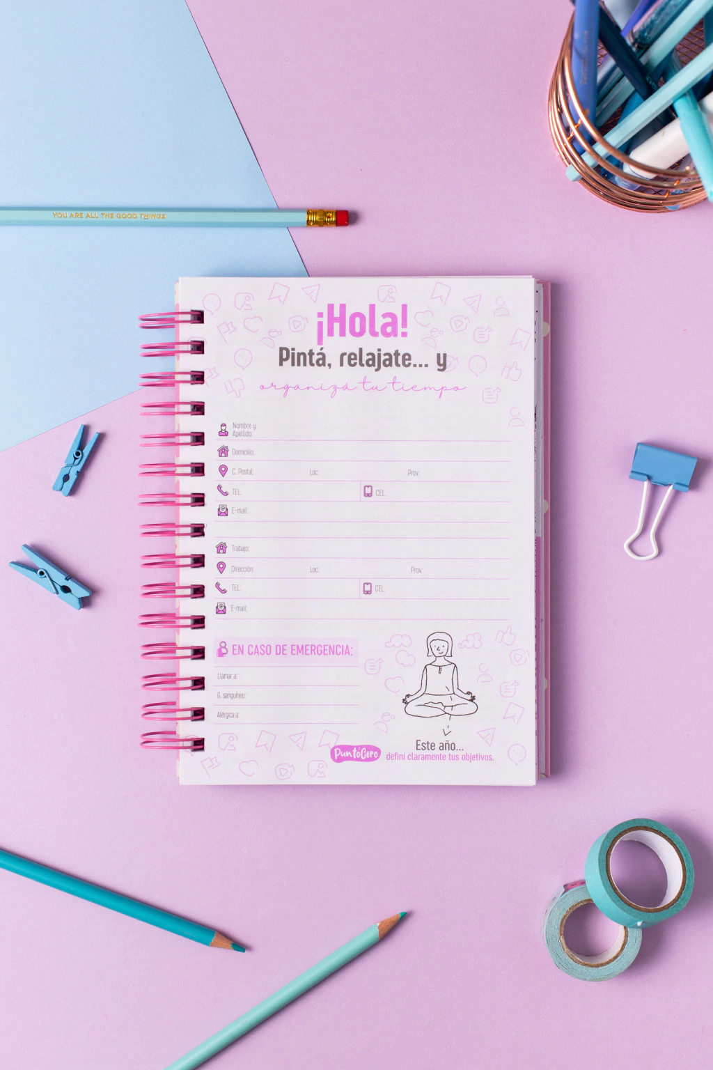 Agenda PARA PINTAR perpetua - FLORCITAS ROSADAS - Imagen 13