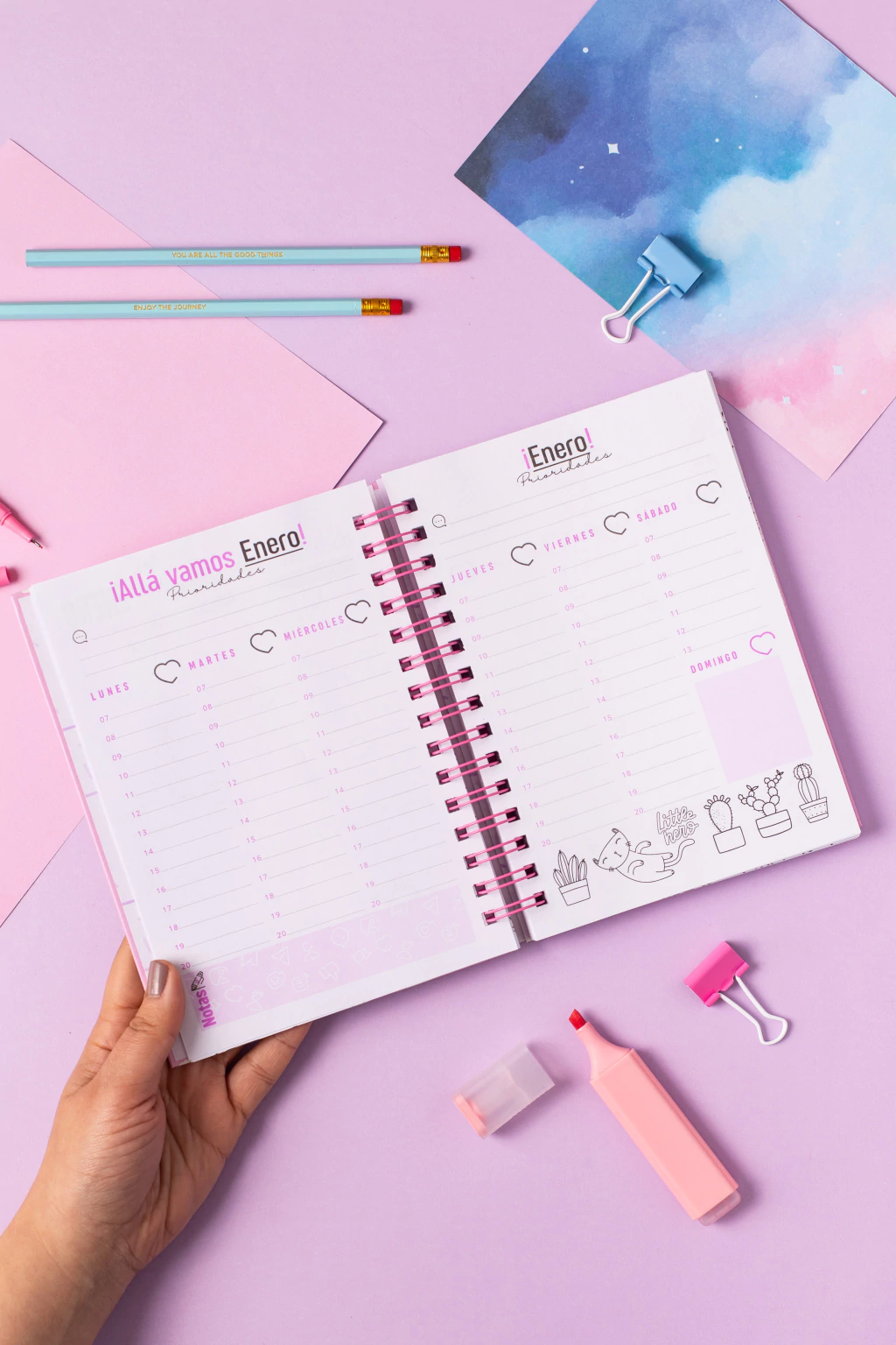 Agenda PARA PINTAR perpetua - FLORCITAS ROSADAS - Imagen 7