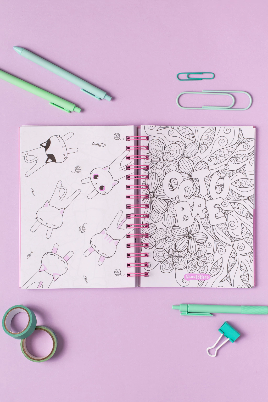 Agenda PARA PINTAR perpetua - FLORCITAS ROSADAS - Imagen 3