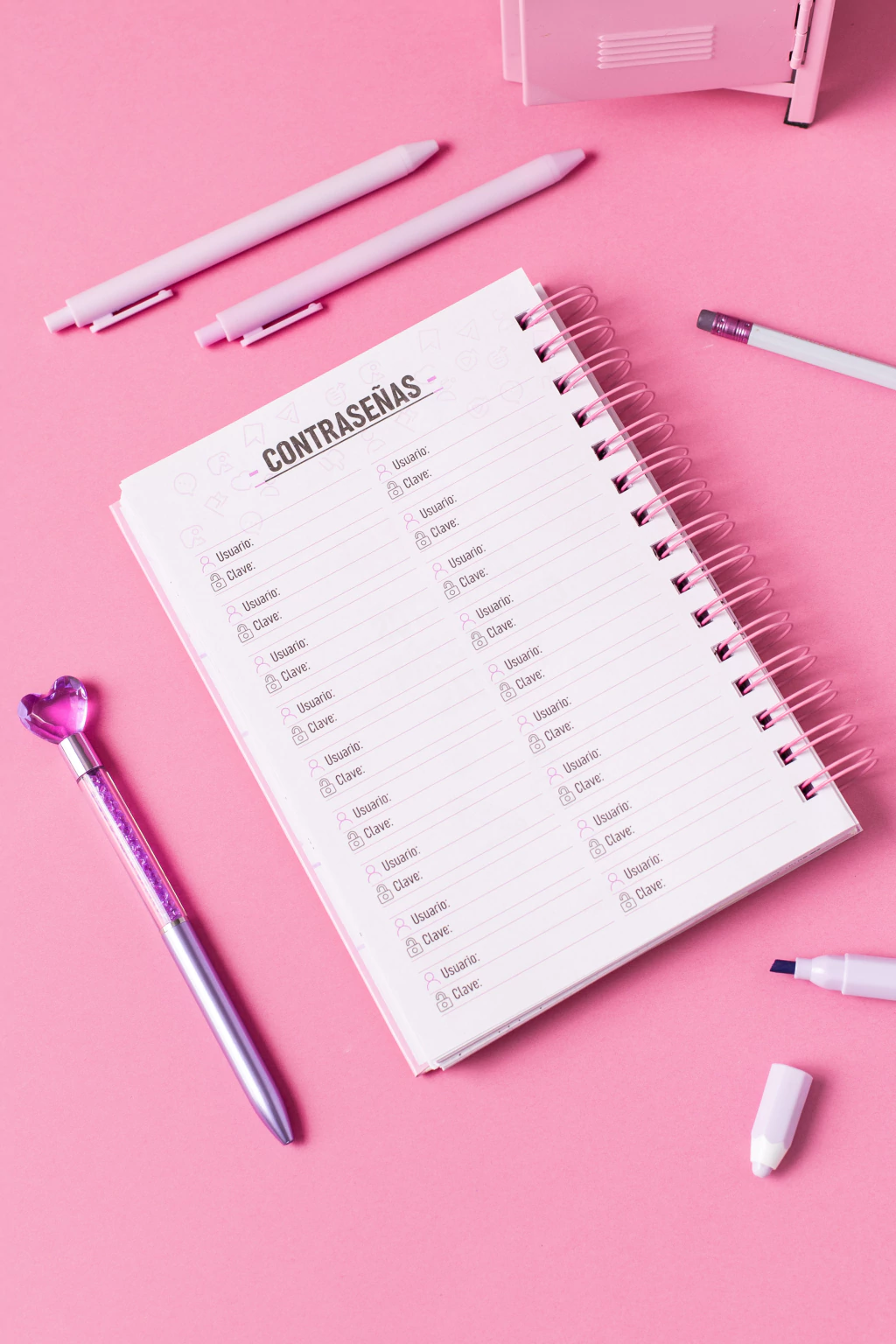 Agenda PARA PINTAR perpetua - FLORCITAS ROSADAS - Imagen 2