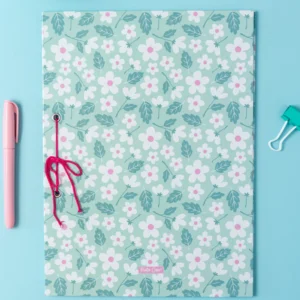Carpeta 2 tapas A4 - Flores Aqua